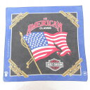 中古 ハーレーダビッドソン Harley Davidson バンダナ 80年代 80s 星条旗 USA製 アメリカ製 青 ブルー 【spe】