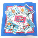 中古 バンダナ 80年代 80s ディズニー DISNEY ミッキー MICKEY MOUSE USA製 アメリカ製 青 ブルー