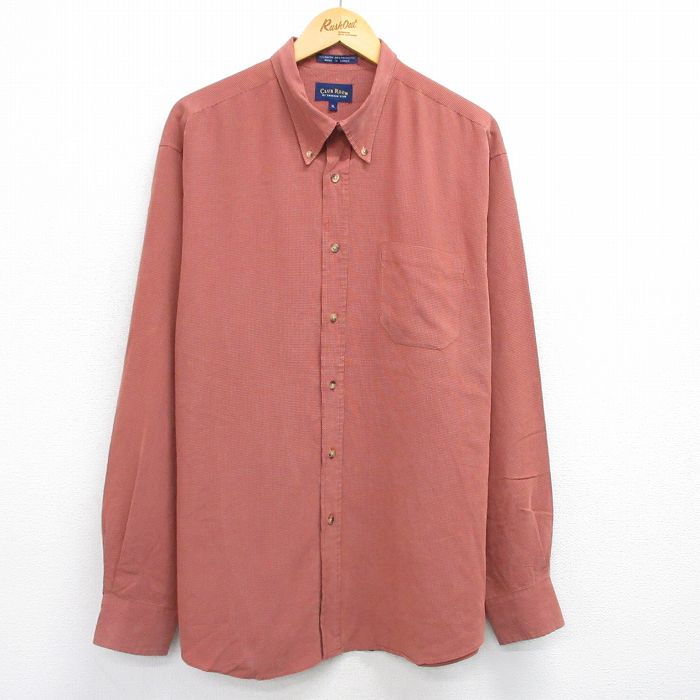 樂天商城 - 【中古】古着 長袖シャツ メンズ 大きいサイズ 2L LL ビッグシルエット ゆったり ビッグサイズ オーバーサイズ レーヨン ボタンダウン 茶他 ブラウン チェック XLサイズ 中古 トップス | 春夏 春物 春服 秋冬 秋物 秋服 カジュアルシャツ メンズファッション 長袖