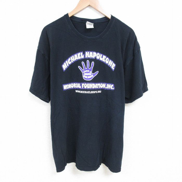 Rakuten - 【中古】古着 00s ヴィンテージTシャツ メンズ XLサイズ 黒 コットン クルーネック アメカジ ストリート カジュアル きれいめ レトロ オールド 25jun26 5OF