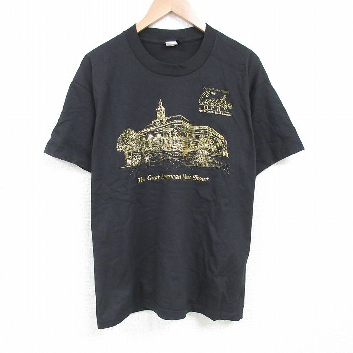 【中古】古着 半袖 ビンテージ ヴィンテージTシャツ メンズ 90年代 90s ミュージックショー コットン クルーネック 丸首 USA製 アメリカ製 黒 ブラック XLサイズ 中古 | 春夏 夏物 夏服 ヴィンテージTシャツ メンズファッション カットソー ティーシャツ ティシャ