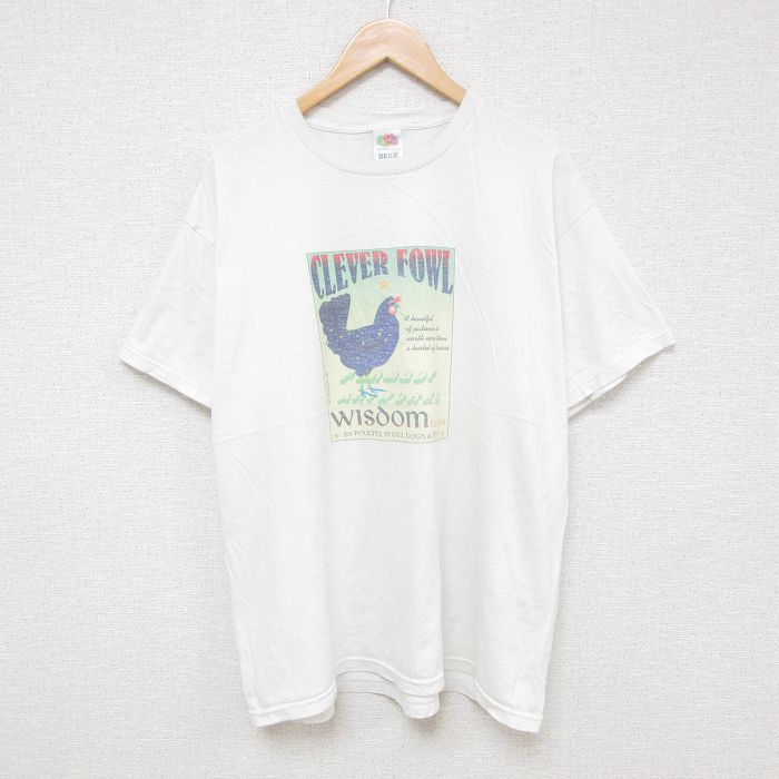 【中古】古着 フルーツオブザルーム 半袖 ビンテージ ヴィンテージTシャツ メンズ 00年代 00s 鳥 大きいサイズ 2L LL ビッグシルエット..