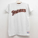 【中古】古着 ローリングス 半袖 ビンテージ ヴィンテージTシャツ キッズ ボーイズ 子供服 90年代 90s MLB サンディエゴパドレス クルーネック 丸首 USA製 アメリカ製 白系 ホワイト メジャーリーグ ベースボール 野球 | 春夏 春物 春服 秋冬 秋物 秋服 女の子 子
