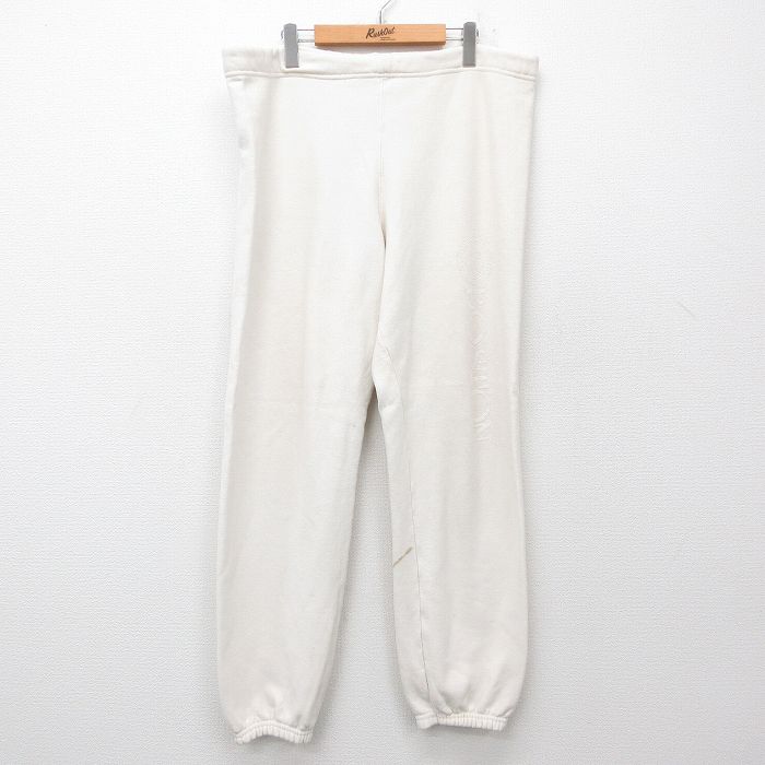 【中古】古着 ヘインズ 90s スウェット パンツ メンズ W32 USA製 生成り アメカジ ボストン ストリート カジュアル きれいめ ヴィンテージ レトロ オールド 5OF