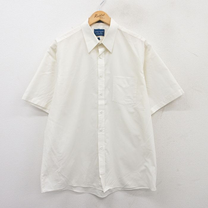 【中古】古着 タウンクラフト 半袖シャツ メンズ 90年代 90s ロング丈 生成り XLサイズ 中古 トップス | 春夏 春物 春服 夏物 夏服 カジュアルシャツ メンズファッション 半袖シャツ おしゃれ カジュアル