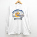 【中古】古着 長袖 ビンテージ ヴィンテージTシャツ メンズ 00年代 00s NOKIA シュガーボウル アメフト コットン クルーネック 丸首 白 ホワイト XLサイズ 中古 | 春夏 春物 春服 秋冬 秋物 秋服 メンズファッション ロンT カットソー ロンティー ロングT ロングT
