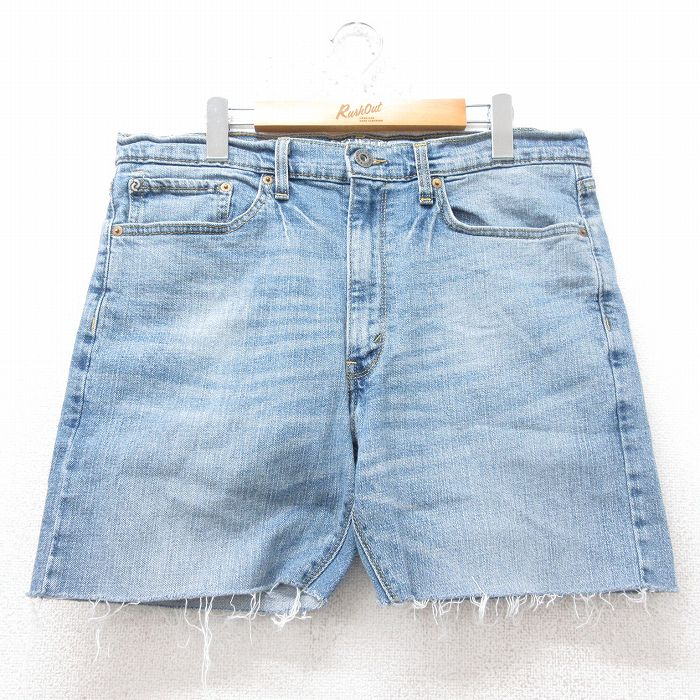 【中古】古着 リーバイス Levis 232 ショートパンツ ショーツ メンズ ヒゲ 紺 ネイビー デニム W36 中古 ボトムス 短パン ショーパン ハーフ | 春夏 春物 春服 夏物 夏服 半ズボン カジュアル メンズファッション ファッション おしゃれ