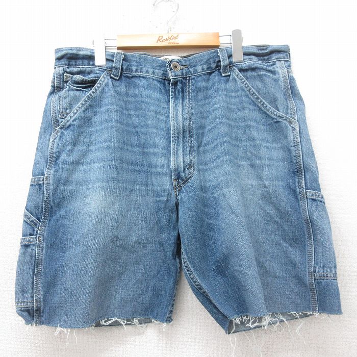 【中古】古着 リーバイス Levis ショートパンツ ペインターパンツ メンズ W38 ネイビー デニム コットン ヒゲ カジュアル ボトムス アメカジ ストリート きれいめ ヴィンテージ