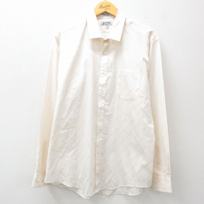 【中古】古着 長袖シャツ メンズ 生成り XLサイズ 中古 トップス | 春夏 春物 春服 秋冬 秋物 秋服 カジュアルシャツ メンズファッショ..