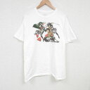 【中古】古着 リップルジャンクション 半袖Tシャツ メンズ アニメ 進撃の巨人 大きいサイズ 2L LL ビッグシルエット ゆったり ビッグサイズ オーバーサイズ コットン クルーネック 丸首 白 ホワイト 【spe】 XLサイズ 中古 | 春夏 夏物 夏服 メンズファッション