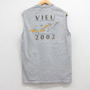 【中古】古着 ジャージーズ ビンテージ ヴィンテージ ノースリーブTシャツ メンズ 00年代 00s VIEU 地図 クルーネック 丸首 グレー 霜降り Mサイズ 中古 春夏 夏物 夏服 メンズファッション カジュアル おしゃれ|詳細画像