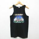 【中古】古着 フルーツオブザルーム ビンテージ ヴィンテージ タンクトップ メンズ 90年代 90s EXCALIBUR コットン クルーネック 丸首 USA製 アメリカ製 黒 ブラック Sサイズ 小さいサイズ 中古 春夏 夏物 夏服 メンズファッション カジュアル おしゃれ