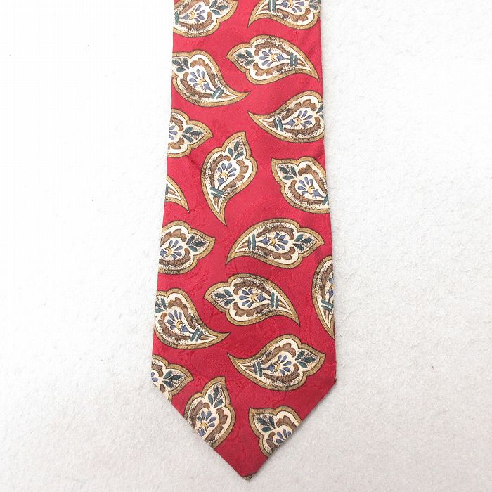 乐天商城 - 中古 ネクタイ 90年代 90s 花柄 シルク USA製 アメリカ製 エンジ