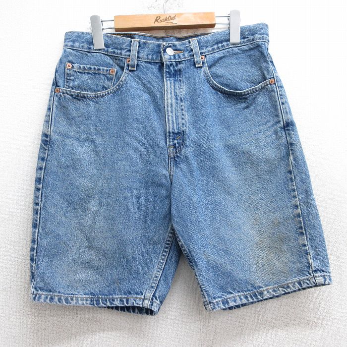 【中古】古着 リーバイス Levis 505 ショートパンツ ショーツ メンズ 00年代 00s ヒゲ コットン 紺 ネイビー デニム W33 中古 ボトムス 短パン ショーパン ハーフ | 春夏 春物 春服 夏物 夏服 半ズボン カジュアル メンズファッション ファッション おしゃれ