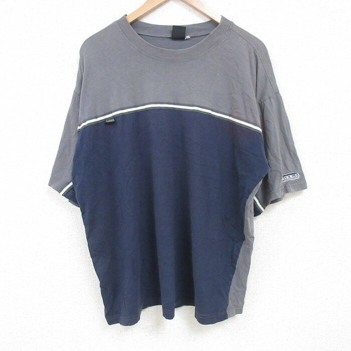 【中古】古着 半袖 ビンテージ ヴィンテージTシャツ メンズ 00年代 00s INSTINCT クルーネック 丸首 濃グレー他 XLサイズ 中古 | 春夏 夏物 夏服 ヴィンテージTシャツ メンズファッション カットソー ティーシャツ ティシャツ メンズTシャツ 半袖Tシャツ 半袖ティ 5OF