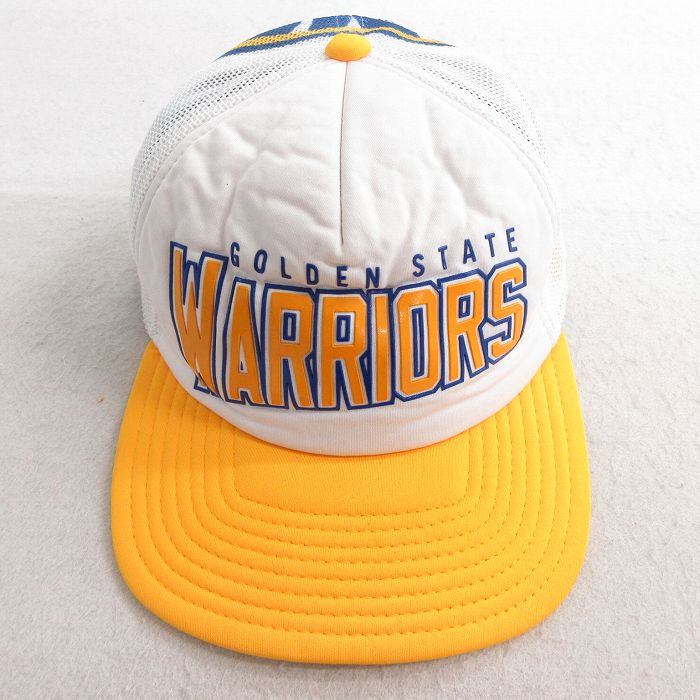 中古 アディダス adidas メッシュ キャップ NBA ゴールデンステイトウォリアーズ ツートンカラー バイカラー 黄 イエロー バスケットボール 2OF