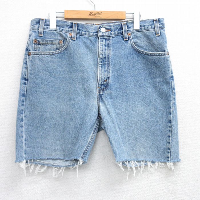 【中古】古着 リーバイス Levis 512 ショートパンツ ショーツ メンズ 90年代 90s コットン USA製 アメリカ製 紺 ネイビー デニム 【spe】 W35 中古 ボトムス 短パン ショーパン ハーフ | 春夏 春物 春服 夏物 夏服 半ズボン カジュアル メンズファッション ファッ