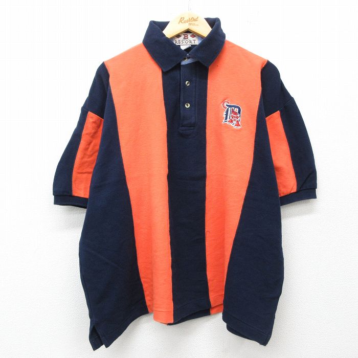 Rakuten - 【中古】古着 00s MLB デトロイトタイガース ポロシャツ メンズ 2Lサイズ コットン 鹿の子 オレンジ ベースボール ビッグシルエット アメカジ ストリート カジュアル きれいめ