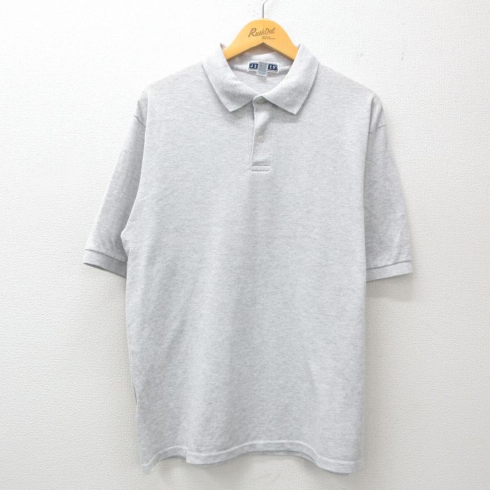 【中古】古着 ジャージーズ 半袖 ポロシャツ メンズ 00年代 00s 薄グレー 霜降り Lサイズ 中古 トップス | 春夏 春物 春服 夏物 夏服 ..