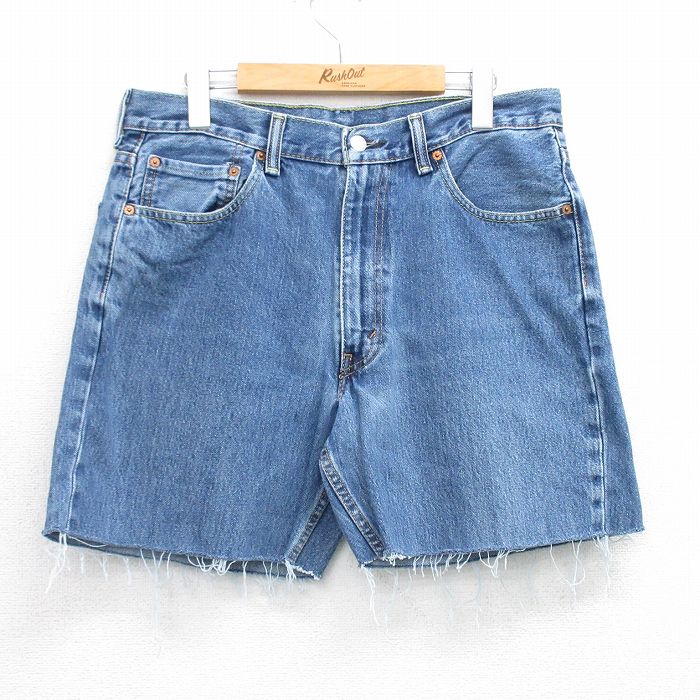 【中古】古着 リーバイス Levis 550 ショートパンツ ショーツ メンズ コットン 紺 ネイビー デニム W34 中古 ボトムス 短パン ショーパン ハーフ | 春夏 春物 春服 夏物 夏服 半ズボン カジュアル メンズファッション ファッション おしゃれ