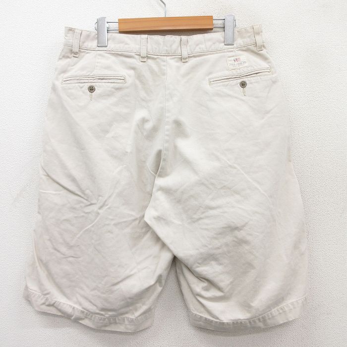 【中古】古着 ラルフローレン Ralph Lauren ポロジーンズ ショート ブランドパンツ ショーツ メンズ コットン 生成り W33 中古 ボトムス 短パン ショーパン | 春夏 春物 春服 夏物 夏服 半ズボン カジュアル メンズファッション ファッション おしゃれ