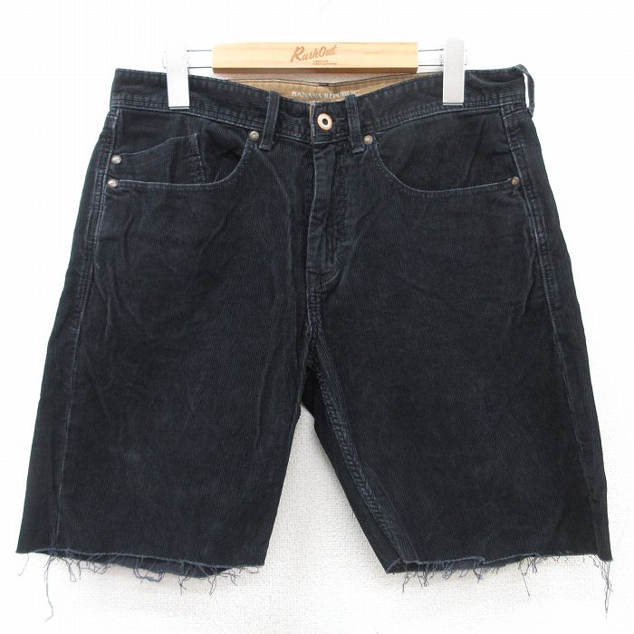 【中古】古着 バナナリパブリック BANANA REPUBLIC ショート コーデュロイパンツ ショーツ メンズ 紺 ネイビー W31 中古 ボトムス 短パン ショーパン | 春夏 春物 春服 夏物 夏服 半ズボン カジュアル メンズファッション ファッション おしゃれ