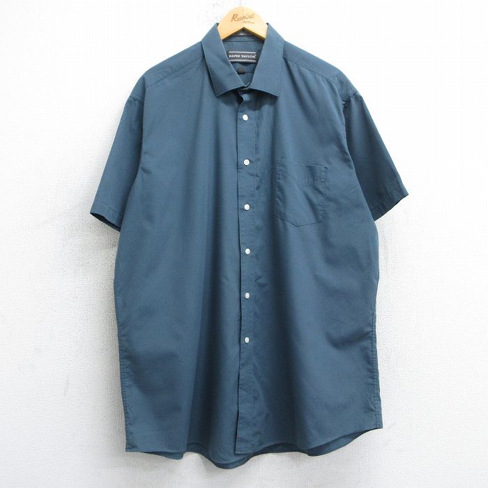 乐天商城 - 【中古】古着 90s 半袖シャツ メンズ 2Lサイズ 濃グレー系 ロング丈 カジュアルシャツ トップス アメカジ ストリート きれいめ ヴィンテージ レトロ オールド 大きいサイズ 5OF