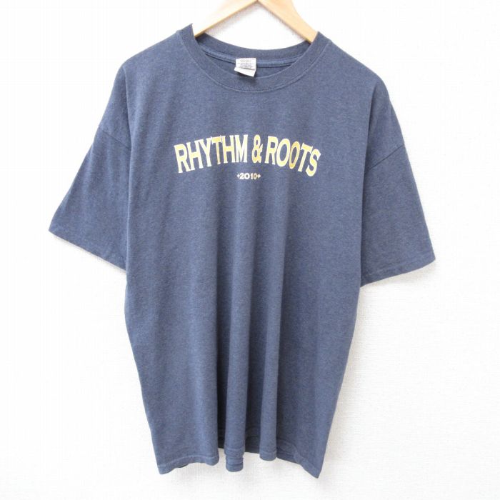 【中古】古着 半袖Tシャツ メンズ リズム クルーネック 丸首 濃グレー 霜降り XLサイズ 中古 | 春夏 夏物 夏服 メンズファッション カットソー ティーシャツ ティシャツ メンズTシャツ 半袖Tシャツ 半袖ティーシャツ カジュアルTシャツ おしゃれ カジュアル