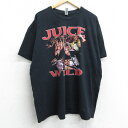 【中古】古着 半袖 ヒップホップ ラップTシャツ メンズ ジュースワールド 大きいサイズ 2L LL ビッグシルエット ゆったり ビッグサイズ オーバーサイズ ...