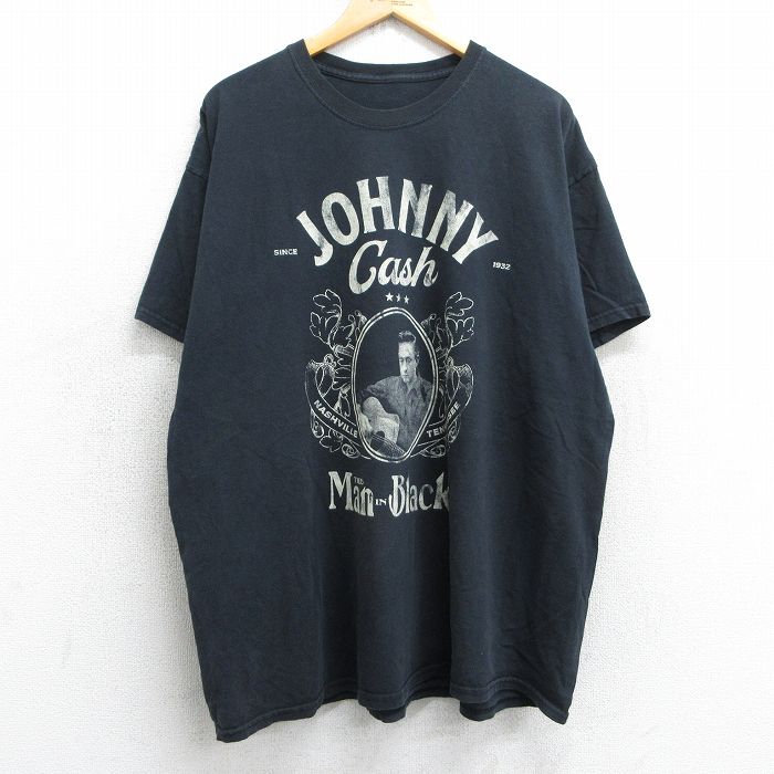 Rakuten - 【中古】古着 半袖 ロックTシャツ バンドTシャツ メンズ ジョニーキャッシュ 2Lサイズ クルーネック 黒 ブラック カットソー アメカジ ストリート カジュアル きれいめ ヴィンテージ