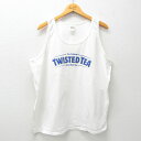 【中古】古着 ビンテージ ヴィンテージ タンクトップ メンズ 00年代 00s TWISTED TEA 大きいサイズ 2L LL ビッグシルエット ゆったり ビッグサイズ オーバーサイズ コットン クルーネック 丸首 白 ホワイト XLサイズ 中古 春夏 夏物 夏服 メンズファッション カジ