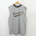 【中古】古着 ノースリーブ ビンテージ ヴィンテージTシャツ メンズ 00年代 00s Broncos クルーネック 丸首 グレー 霜降り他 Lサイズ 中古 春夏 夏物 夏服 メンズファッション カジュアル おしゃれ(4)