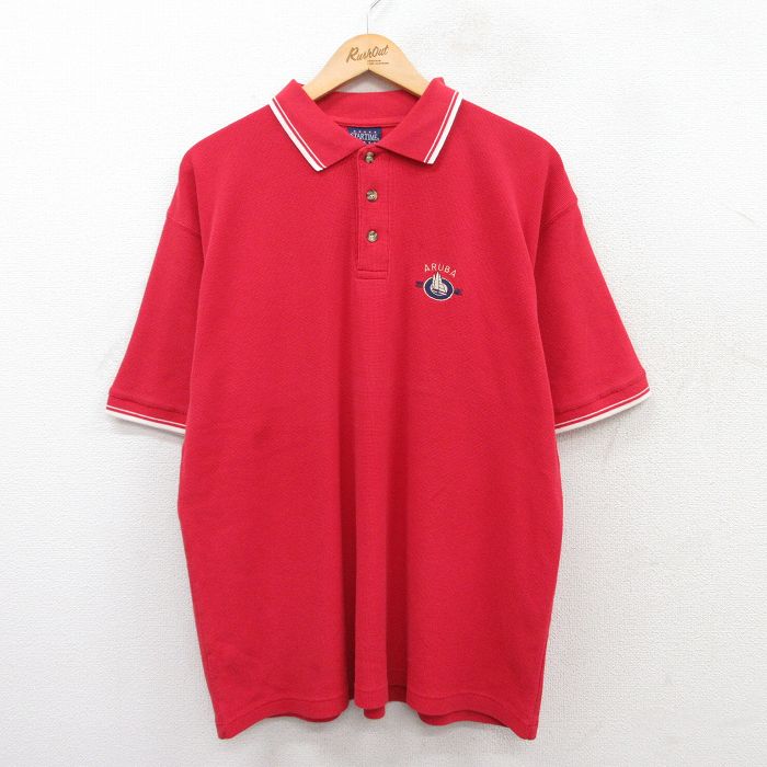【中古】古着 半袖 ポロシャツ メンズ 90年代 90s ヨット アルパ 大きいサイズ 2L LL ビッグシルエット..
