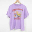 【中古】古着 半袖Tシャツ メンズ アニメ ニコロデオン マーメイドマン コットン クルーネック 丸首 薄紫 パープル 【spe】 XLサイズ 中古 | 春夏 夏物 夏服 メンズファッション カットソー ティーシャツ ティシャツ メンズTシャツ 半袖Tシャツ 半袖ティーシャツ