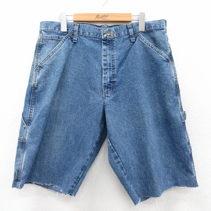 樂天商城 - 【中古】古着 ラングラー Wrangler ショート ペインターパンツ ショーツ メンズ 紺 ネイビー デニム W34 中古 ボトムス 短パン ショーパン | 春夏 春物 春服 夏物 夏服 半ズボン カジュアル メンズファッション ファッション おしゃれ