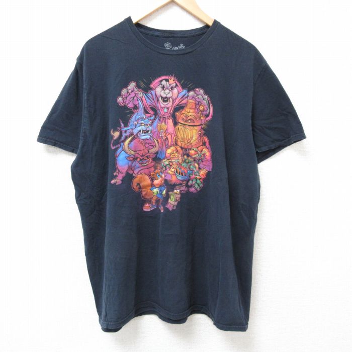 【中古】古着 半袖Tシャツ メンズ ゲーム コンカーズバッドファーデイ 大きいサイズ 2L LL ビッグシルエット ゆったり ビッグサイズ オーバーサイズ コットン クルーネック 丸首 黒 ブラック XLサイズ 中古 | 春夏 夏物 夏服 メンズファッション カットソー ティ