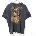 【中古】古着 半袖Tシャツ メンズ ロック バンド ジョニーキャッシュ 大きいサイズ 2L LL ビッグシルエット ゆったり ビッグサイズ オーバーサイズ コットン クルーネック 丸首 黒 ブラック XLサイズ 中古 | 春夏 夏物 夏服 メンズファッション カットソー ティー