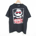 【中古】古着 半袖Tシャツ メンズ アニメ サウスパーク コットン クルーネック 丸首 黒 ブラック XLサイズ 中古 | 春夏 夏物 夏服 メンズファッション カットソー ティーシャツ ティシャツ メンズTシャツ 半袖Tシャツ 半袖ティーシャツ カジュアルTシャツ おしゃ