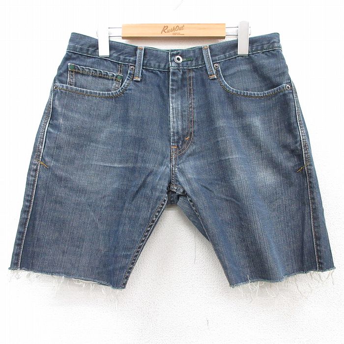 【中古】古着 リーバイス ショートパンツ ネイビー メンズ W33 デニム ハーフパンツ カジュアル アメカジ ストリート きれいめ ヴィンテージ レトロ オールド