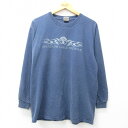 【中古】古着 長袖Tシャツ メンズ SHADOW LAKE PADDLE 企業広告 コットン クルーネック 丸首 紺 ネイビー Lサイズ 中古 | 春夏 春物 春服 秋冬 秋物 秋服 メンズファッション ロンT カットソー ロンティー ロングT ロングTシャツ ロングティーシャツ ロング丈 長