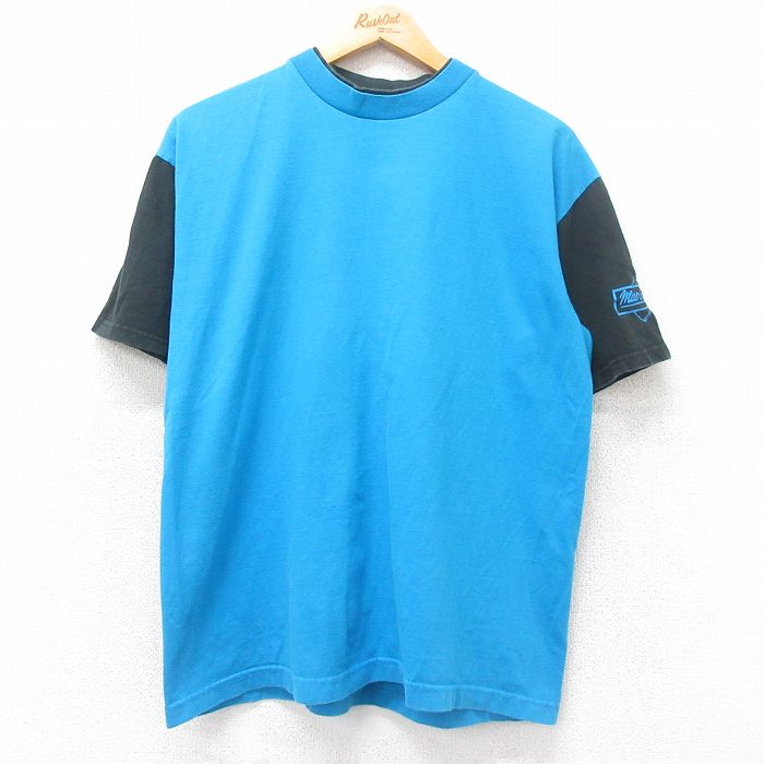 【中古】古着 半袖 ビンテージ ヴィンテージTシャツ メンズ 80年代 80s 無地 コットン クルーネック 丸首 USA製 アメリカ製 水色他 Lサイズ 中古 | 春夏 夏物 夏服 ヴィンテージTシャツ メンズファッション カットソー ティーシャツ ティシャツ メンズTシャツ 半 2OF
