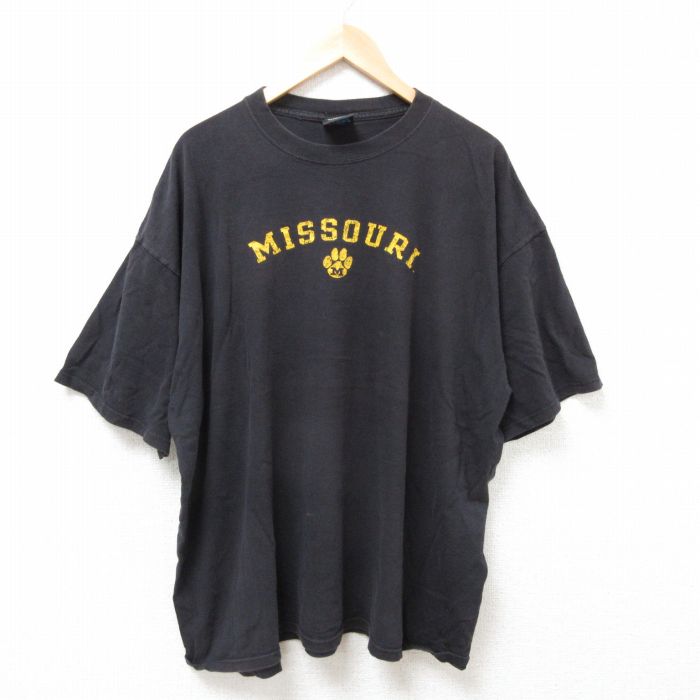 乐天商城 - 【中古】古着 半袖 ビンテージ ヴィンテージTシャツ メンズ 00年代 00s ミーズーリ 大きいサイズ 2L LL ビッグシルエット ゆったり ビッグサイズ オーバーサイズ コットン クルーネック 丸首 黒 ブラック XLサイズ 中古 | 春夏 夏物 夏服 ヴィンテージTシャツ メ