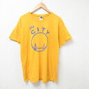 【中古】古着 半袖 ビンテージ ヴィンテージTシャツ メンズ 00年代 00s CITY コットン クルーネック 丸首 黄 イエロー XLサイズ 中古 | 春夏 夏物 夏服 ヴィンテージTシャツ メンズファッション カットソー ティーシャツ ティシャツ メンズTシャツ 半袖Tシャツ 半