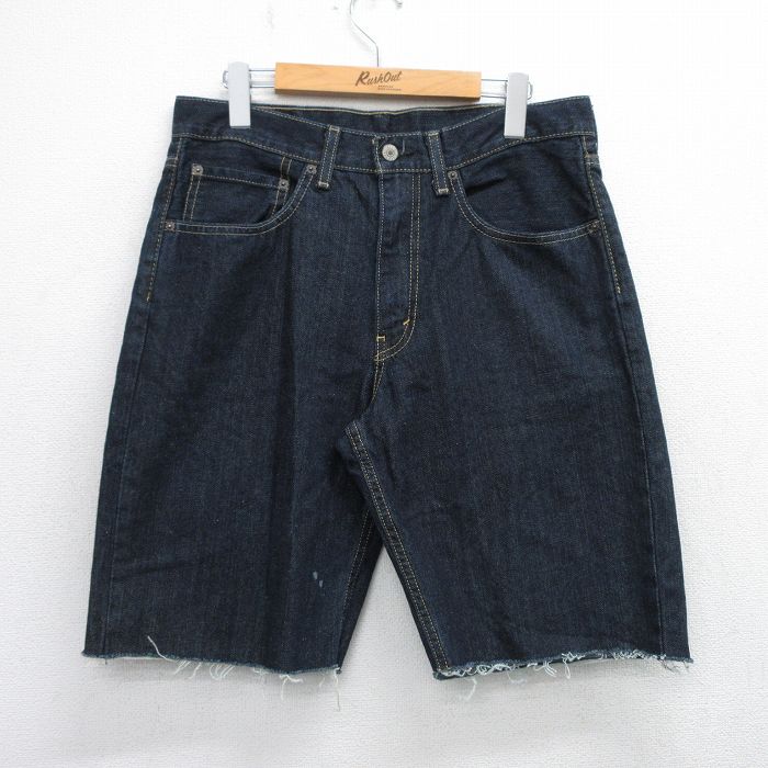 【中古】古着 リーバイス Levis 550 ショートパンツ ショーツ メンズ コットン 濃紺 ネイビー デニム W32 中古 ボトムス 短パン ショーパン ハーフ | 春夏 春物 春服 夏物 夏服 半ズボン カジュアル メンズファッション ファッション おしゃれ