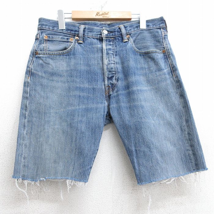 【中古】古着 リーバイス Levis 501 ショートパンツ ショーツ メンズ ヒゲ コットン 紺 ネイビー デニム W35 中古 ボトムス 短パン ショーパン ハーフ | 春夏 春物 春服 夏物 夏服 半ズボン カジュアル メンズファッション ファッション おしゃれ