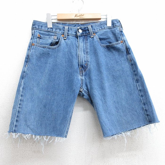 【中古】古着 リーバイス Levis 505 ショートパンツ ショーツ メンズ コットン 紺 ネイビー デニム W32 中古 ボトムス 短パン ショーパン ハーフ | 春夏 春物 春服 夏物 夏服 半ズボン カジュアル メンズファッション ファッション おしゃれ