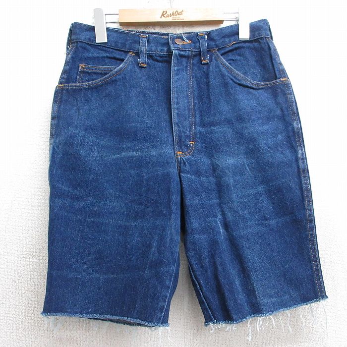 【中古】古着 ショートパンツ ショーツ メンズ 80年代 80s ヒゲ BRANDERS コットン タロン 紺 ネイビー デニム 【spe】 W32 中古 ボトムス 短パン ショーパン ハーフ | 春夏 春物 春服 夏物 夏服 半ズボン カジュアル メンズファッション ファッション おしゃれ