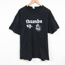 【中古】古着 フルーツオブザルーム 半袖Tシャツ メンズ thumbs コットン クルーネック 丸首 黒 ブラック XLサイズ 中古 | 春夏 夏物 夏服 メンズファッション カットソー ティーシャツ ティシャツ メンズTシャツ 半袖Tシャツ 半袖ティーシャツ カジュアルTシャツ