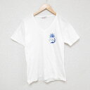 【中古】古着 半袖 ビンテージ ヴィンテージTシャツ メンズ 70年代 70s ヤシの木 Vネック 白 ホワイト Sサイズ 小さいサイズ 中古 | 春夏 夏物 ...