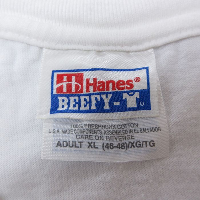 【中古】古着 ヘインズ Hanes 半袖 ビンテージ ヴィンテージTシャツ メンズ 90年代 90s 沖縄フェスティバル コットン クルーネック 丸首 白 ホワイト XLサイズ 中古 | 春夏 夏物 夏服 ヴィンテージTシャツ メンズファッション カットソー ティーシャツ ティシャツ 5OF